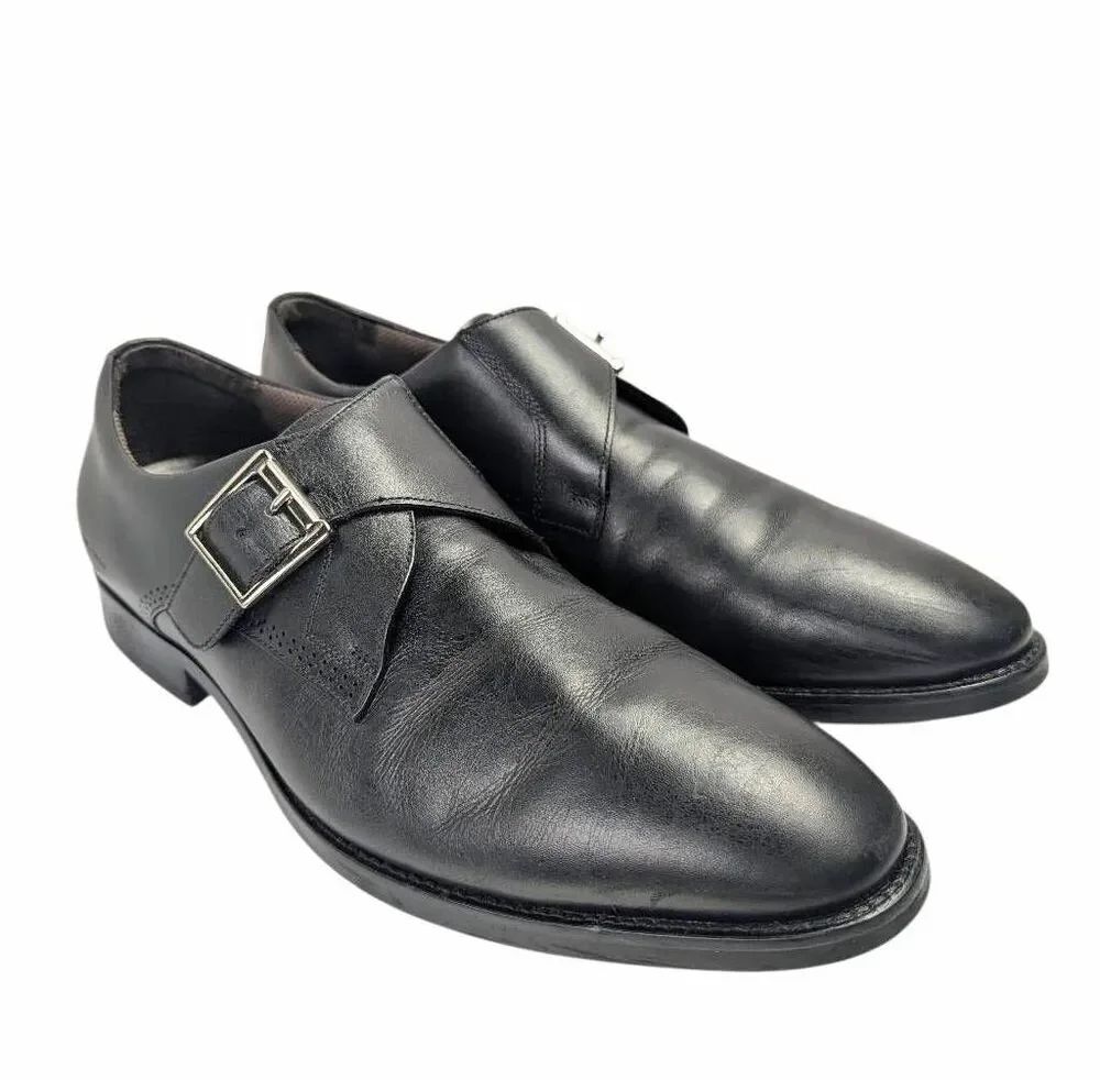 Johnston & Murphy Black leather monk strap XC flex memory foam dress shoe 11